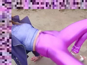 Shiny jeans-lena in purple