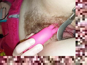 I Stretch The Vagina With The Speculum So That The Cervix Is Visible And The Clitoris Is Massaged With The Vibrator