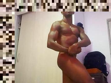 grande, masturbação, monstro, orgasmo, preto, ejaculação, excitante, musculado