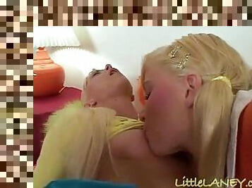 Little laney finger fucks petite blonde