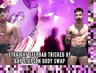 Straight stepdad tricked by gay stepson body swap