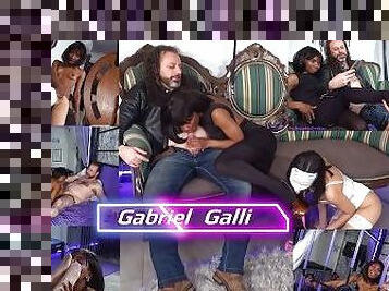 gode-ceinture, ejaculation-sur-le-corps, ébène, interracial, lesbienne, black, esclave, trio, pieds, humiliation