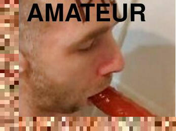 Fag sucking for Master