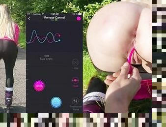 Skating In Public With Remote Controlled Vibrator Leads To Hot ANAL CREAMPIE & CUMSHOT