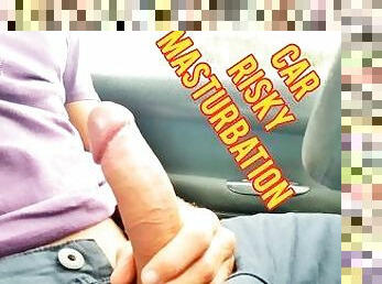 kocaman-huge, mastürbasyon-masturbation, kamu, araba, yakalanmış, yarak