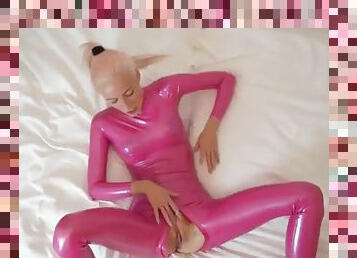 Skinny MOOI MEISJE ROZE HOT SEX IN LATEX