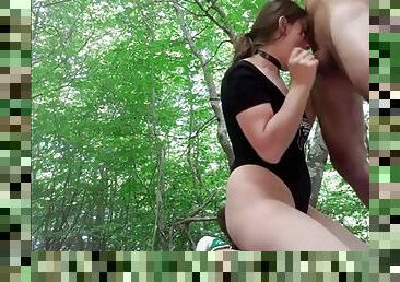 Sex with urine outdoors in the forest