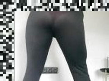 BBW milf showing you her big ass in leggings and teasing you