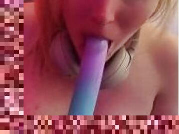 Taking that dildo all the way in