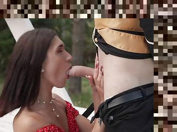 Shitty wedding! Part 3. Horny whore fucks a holy father before her friends wedding