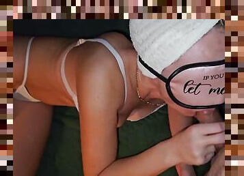 Supermodel Hailey Bieber sucks my dick at a Halloween party with all the house guests