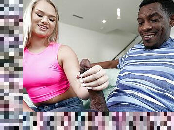 Black hunk fucks curious teen way harder than expected