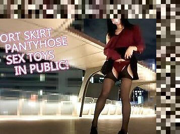 asiatique, en-plein-air, collants, public, anal, ejaculation-sur-le-corps, jouet, japonais, ladyboy, bas