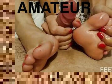 mastürbasyon-masturbation, amatör, üstüneyüzüne-boşalma, mastürbasyon, çift, ayaklar, birdenbire, manita, meni, hoş