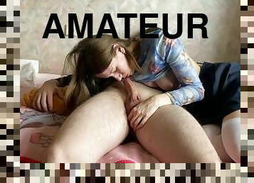 amateur, babes, ejaculation-sur-le-corps, ados, maison, couple, bas, petite-amie, collège, mignonne