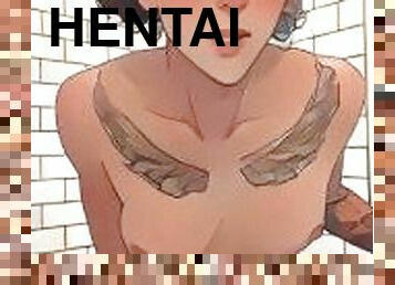 baignade, transsexuelle, anal, ejaculation-sur-le-corps, énorme-bite, jouet, ejaculation, horny, anime, hentai