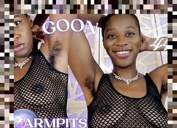 GOON 444 HAIRY ARMPITS. SMELL FETISH, ASMR - eKRYSTALLINE Ebony Femdom