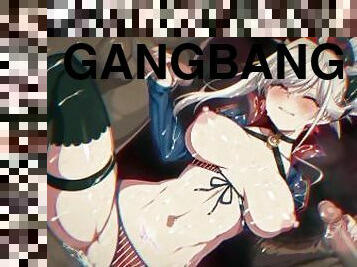 enormi, hardcore, gangbang, amplessi-molto-intensi, anime, manga, innocenti