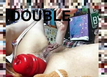 Double pen with Inflatable ass plug