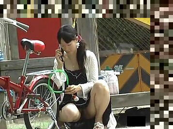 Asian girl upskirts outdoors are hot