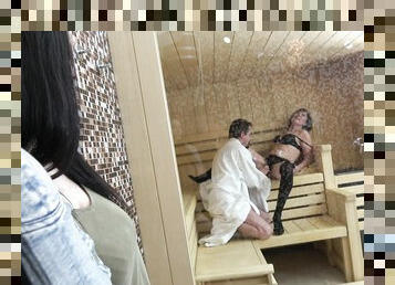 Kinky fucking in the sauna with Denisa Kubinova & Stepanka Fleglova