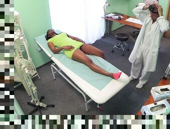 Ebony patient Jasmine Webb from England gets fucked by the doctor