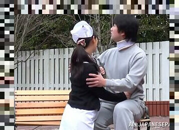 Kinkiest Japanese Nurse Having Hot Sex in Public on Bench